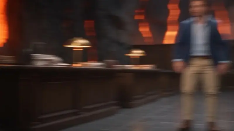 Cinematic fiery hero shot